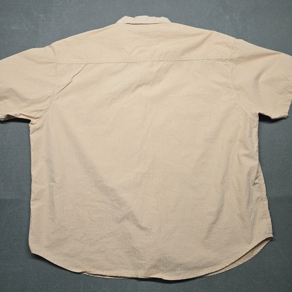 Steve's Jeans Shirt Mens‎ 3XL Beige Geometric Short Sleeve Button Up Casual